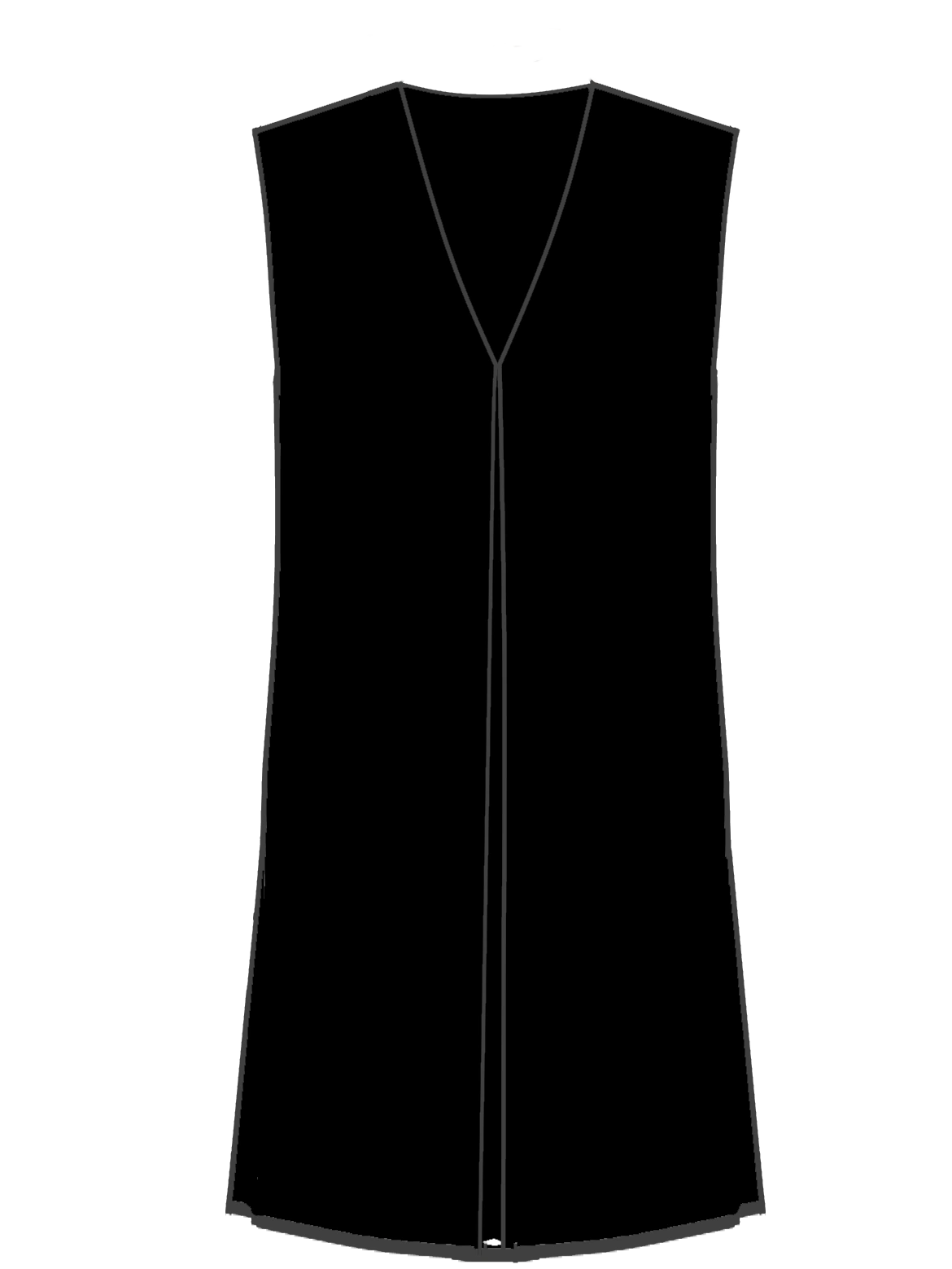 【アンリアン】v neck gilet ワンサイズ　ブラック 401-Long V-Neck Vest – Andreas Dsigns